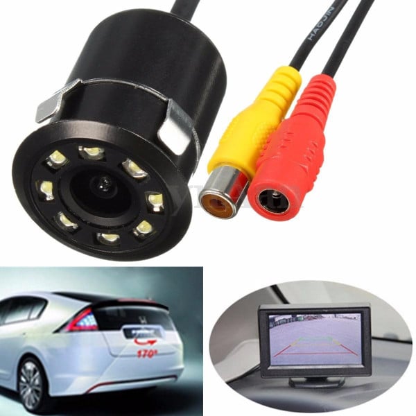 TELECAMERA RETROMARCIA RETROCAMERA AUTO CAMPER SUV 9 LED CON FILO COLORI LM-728T