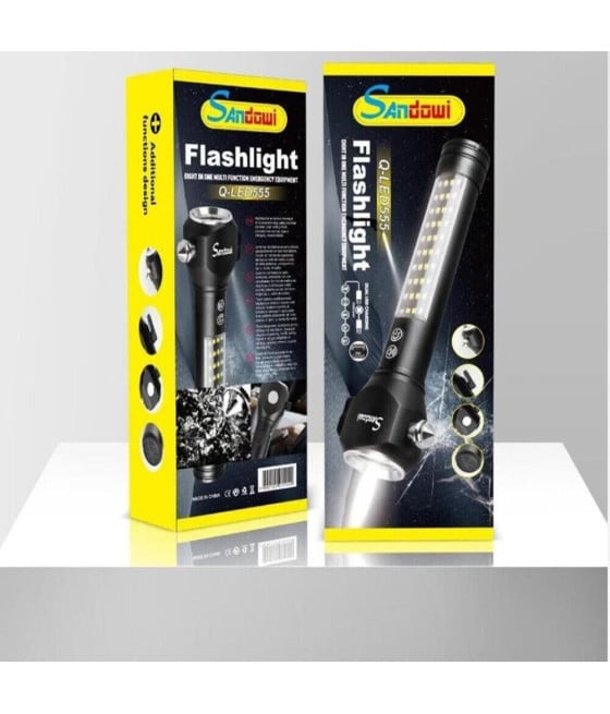 TORCIA LED FLASHLIGHT CASA ESTERNI EMERGENZA MULTIFUNZIONE Q-LED555