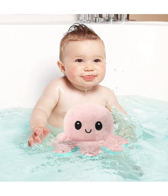 PELUCHE POLPO REVERSIBILE GIOCATTOLO FACCIA TRISTE FELICE