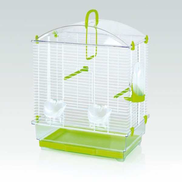 Gabbia per canarini e piccoli volatili Lara con fondo in plastica verde