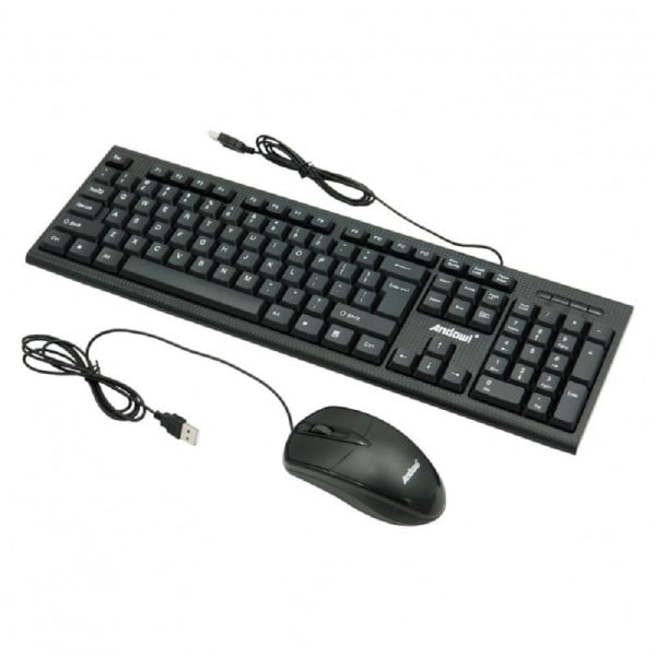 SET TASTIERA MOUSE GIOCO CABLATI LINGUA INGLESE USA ERGONOMICO Q-K20
