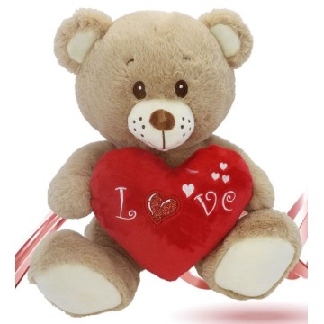 Peluche orso grigio con cuore rosso 28 cm - Partycolari