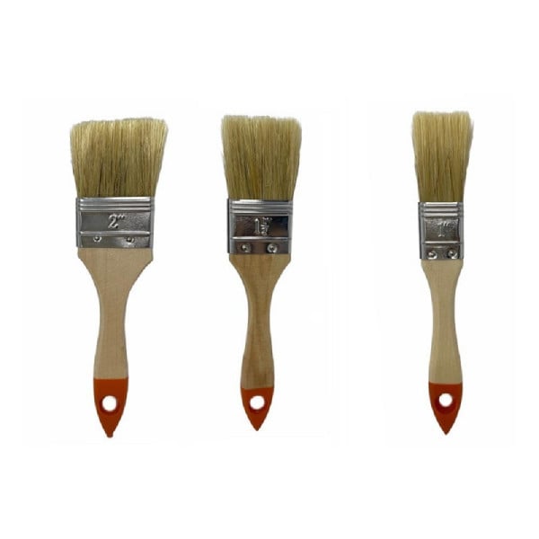 SET 3 PENNELLI TESTA PIATTA PENNELLO PITTURA VARIE DIMENSIONI 90307