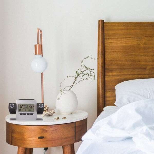 Sveglia digitale a LED orologio da proiezione orologio da soffitto con  Display della temperatura dell'ora retroilluminazione Snooze Clock per la  camera da letto di casa