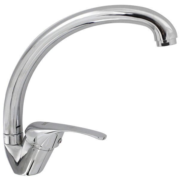 RUBINETTO CUCINA LAVELLO MONOFORO MISCELATORE CROMATO SATINATO 79827
