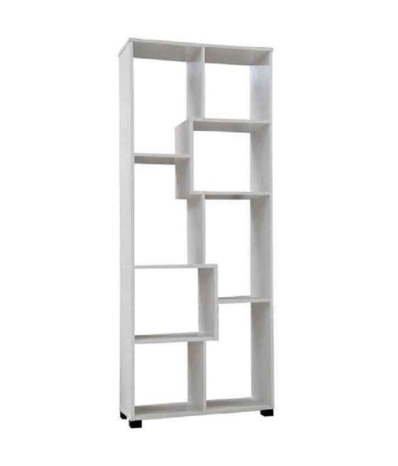 MOBILE MODERNO LIBRERIA SCAFFALE 8 SCOMPARTI LEGNO BIANCA 70X24X178CM