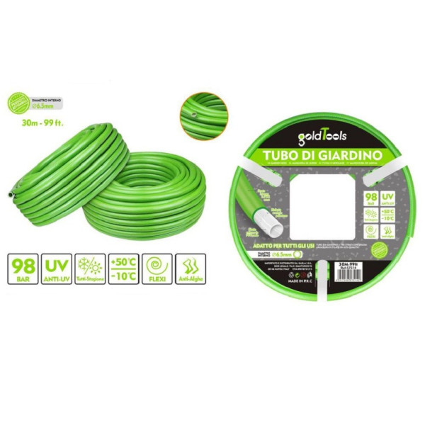 TUBO PER GIARDINO IRRIGAZIONE PVC VERDE POMPA ACQUA 30MT 99FT Ø6.5MM
