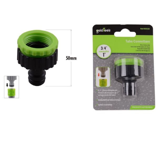 CONNETTORE RAPIDO CON FILETTO FEMMINA DA 3/4″ A 1″ PER TUBO 50MM 90025