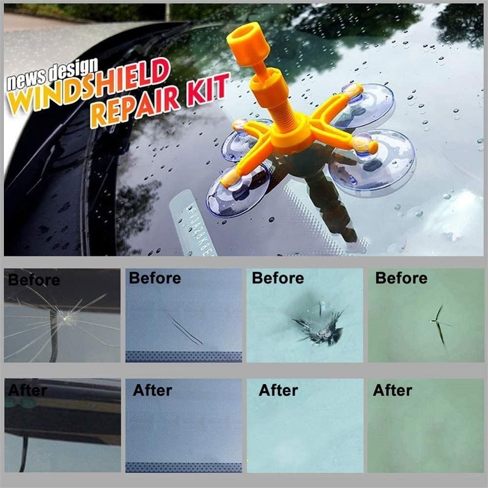 1set Kit di strumenti per la riparazione del chip di riparazione del vetro  del finestrino dell'automobile del finestrino dell'automobile, kit di  riparazione del parabrezza dell'auto con resina per la riparazione del  parabrezza