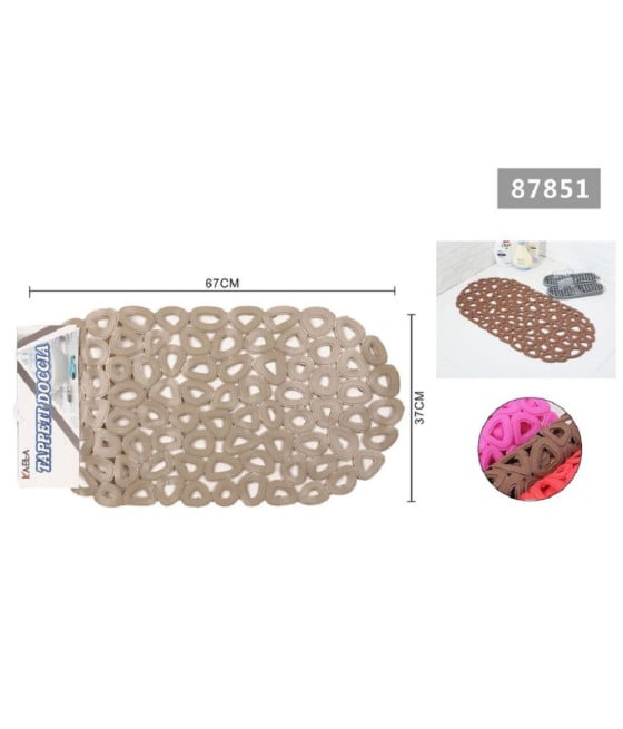 TAPPETO ANTISCIVOLO VASCA BAGNO DOCCIA OVALE BUCHI CACHI 67X37CM 87851