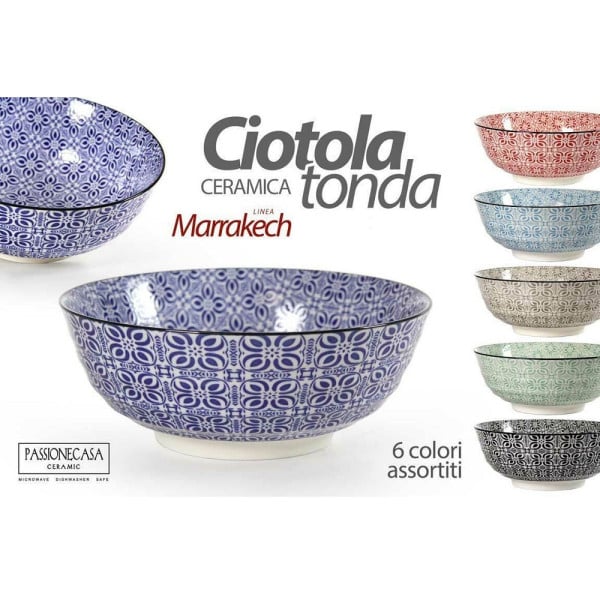 CIOTOLA TONDA MULTIUSO CERAMICA DECORATA MARRACASH 13X13X5,7CM 771613