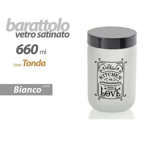 Trade Shop - Barattolo Contenitore In Latta Cucina Tonda Assortiti I Love  Home 14x18cm 710506