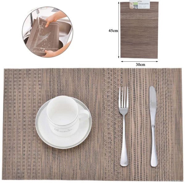 TOVAGLIETTA TOVAGLIETTE ALL'AMERICANA COLAZIONE CUCINA 30 X 45 CM MARRONE CHIARO