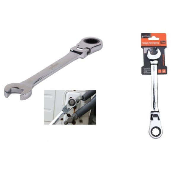 CHIAVE CRICCHETTO COMBINATA 18MM TESTA PIEGHEVOLE CROMO VANADIO 91739