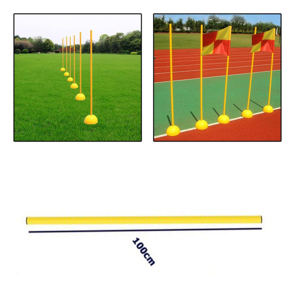 MARCATORI PER ALLENAMENTO 100 CM CALCIO OSTACOLI SLALOM COLORI FLUO E RESISTENTI