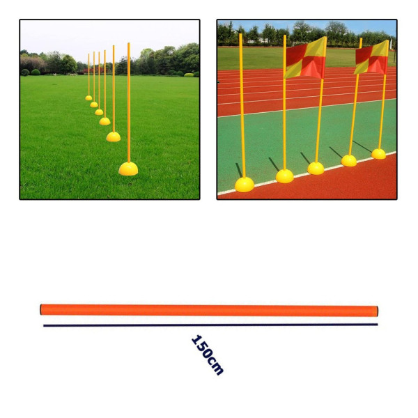 MARCATORI PER ALLENAMENTO ALTEZZA 150 CM CALCIO BARRA OSTACOLI SLALOM FLUO