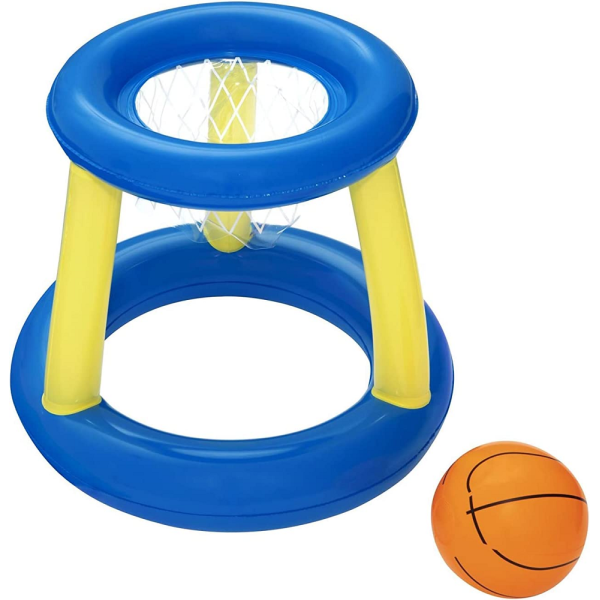 Canestro da basket 3 in 1 con 5 altezze regolabili, Canestro da basket e  gioco del golf per bambini, Blu - Costway