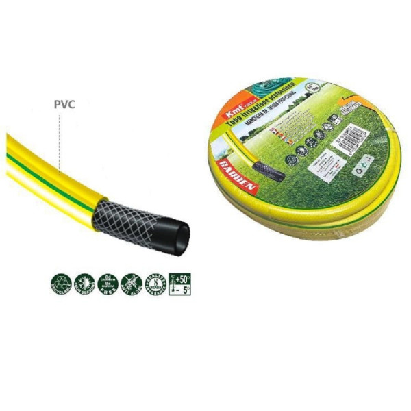TUBO ACQUA IRRIGAZIONE PVC RETINATO GIARDINO PROFESSIONALE Ø 5/8" 10MT