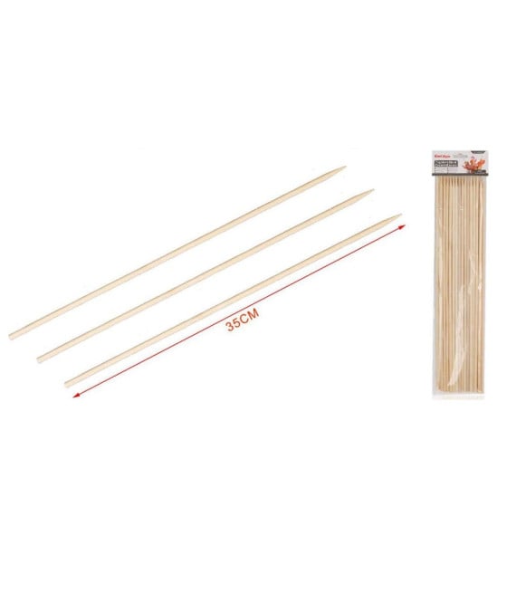 SET 36PZ SPIEDINI DI LEGNO BAMBÙ DA 5X35CM PER FRUTTA ANTIPASTI CARNE