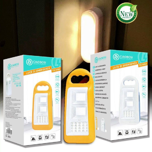 LAMPADA LUCE EMERGENZA RICARICABILE LED USB BATTERIA POWER BANK TX9184