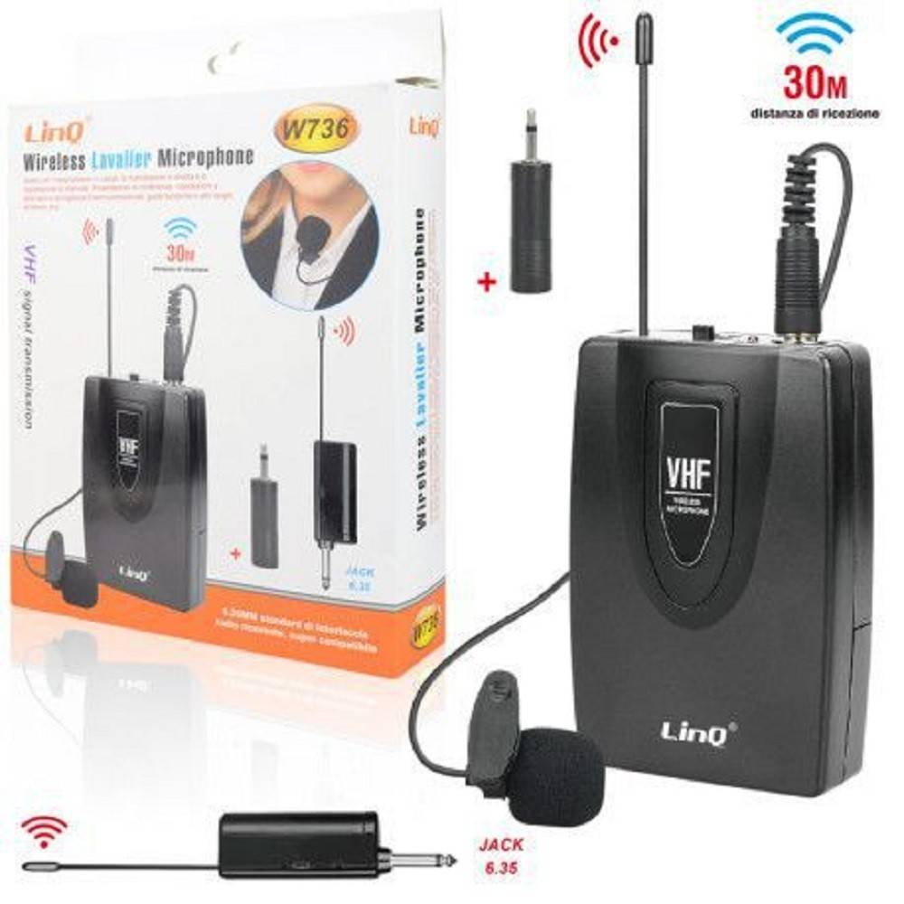 Microfono Lavalier Wireless registrazione Audio Video portatile