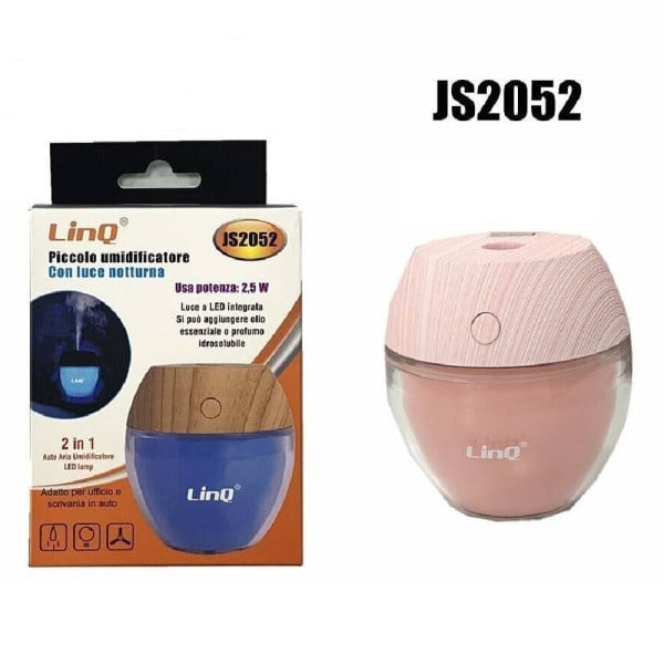 MINI UMIDIFICATORE DIFFUSORE AROMA PROFUMO CON LUCE NOTTURNA JS2052
