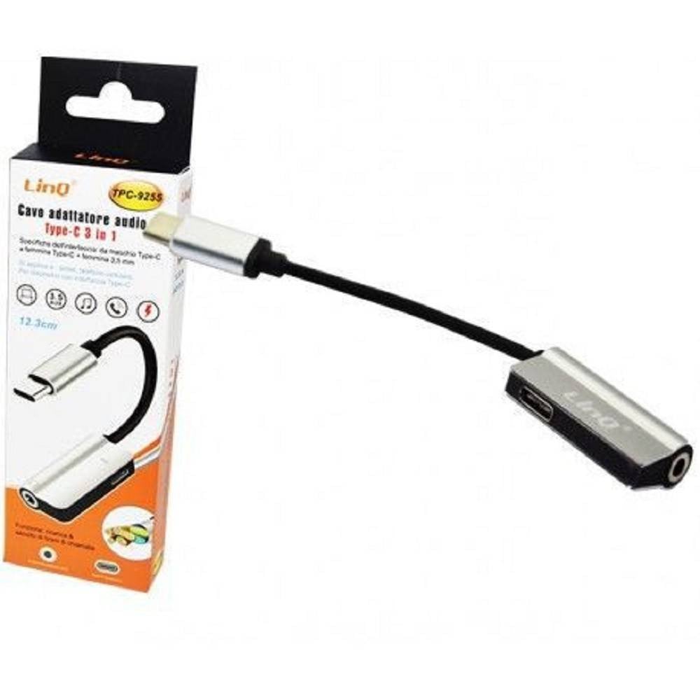 Adattatore audio savio - usb tipo 3.1 c (m) - jack 3.5mm (f) - white