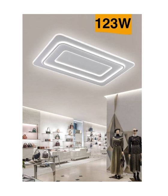 LAMPADARIO PLAFONIERA LED RETTANGOLARE 123W 3 TONALITÀ LUCE BT TELECOM