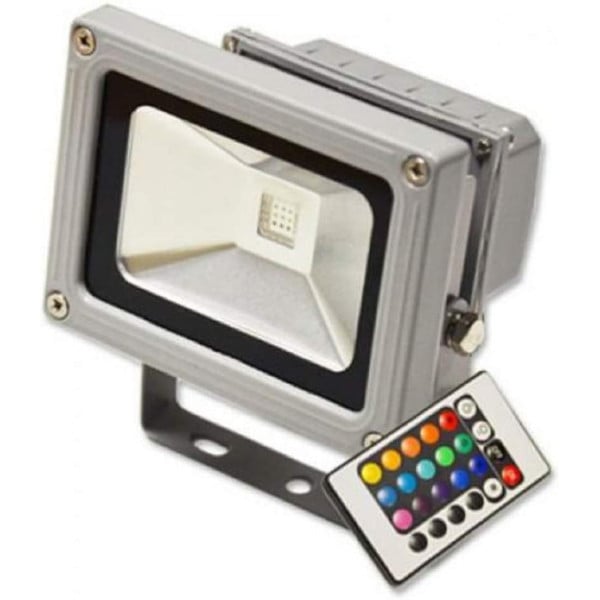 FARO FARETTO RGB LED 10W MULTICOLOR COLORI TENUTA STAGNA USO ESTERNO TELECOMANDO