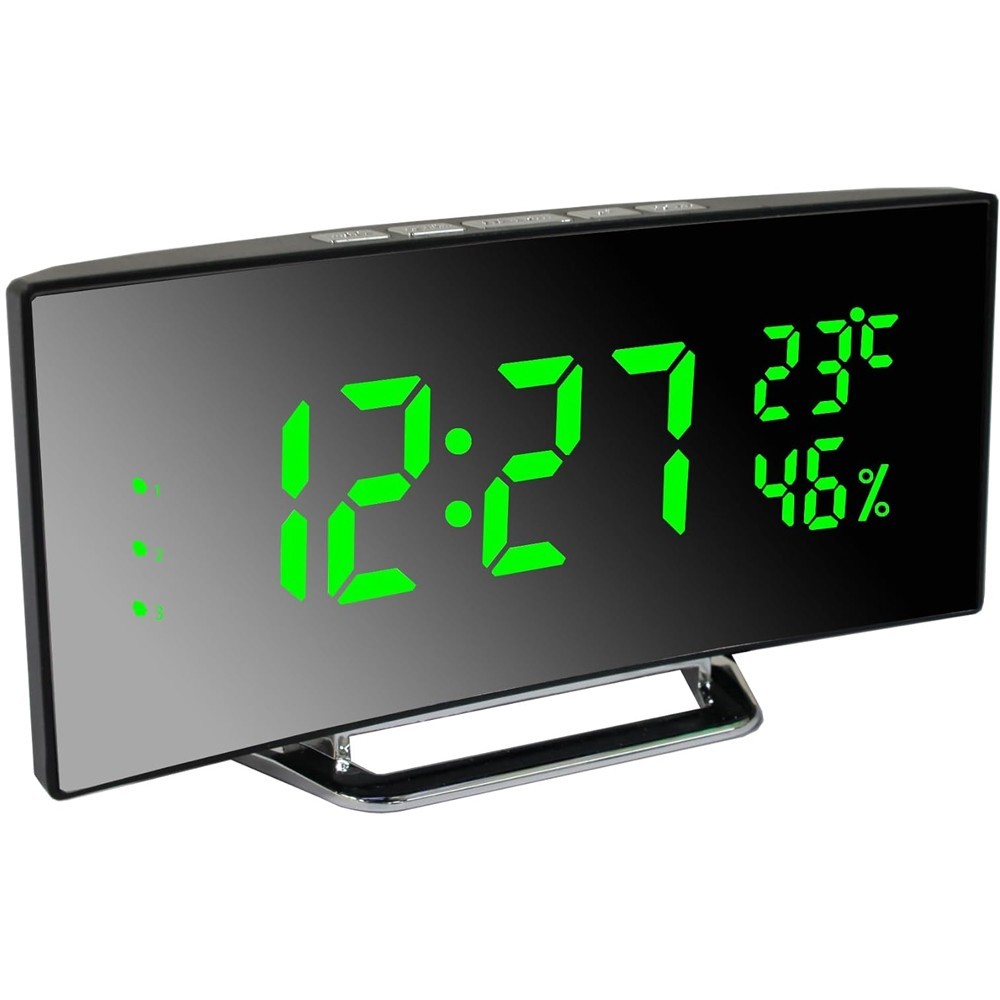 Mengonee Display LCD Calendario Sveglia Scrivania Termometro digitale Cover  flessibile da tavolo Orologio da tavolo : : Casa e cucina