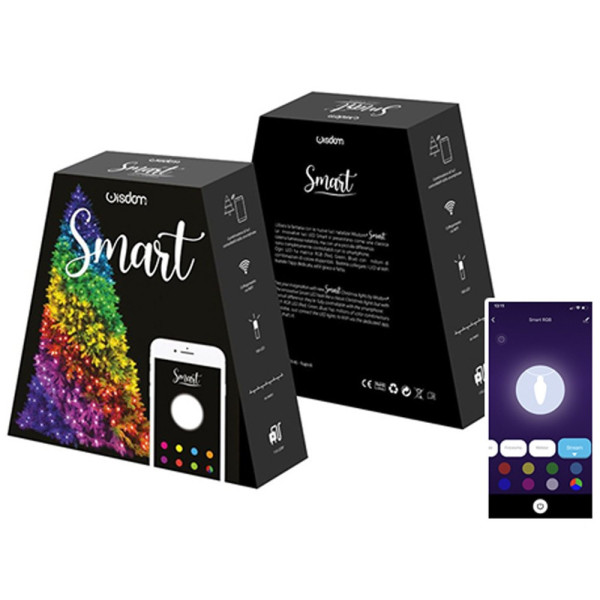 CATENA DI LUCI PER ALBERO DI NATALE SMART APP TUYA DA 180 LED 18 METRI WIFI RGB