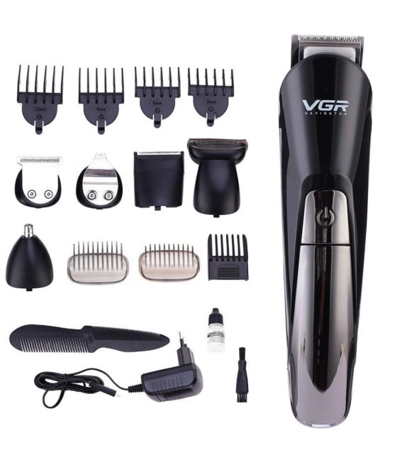 Tagliacapelli Professionale Ricaricabile Barber Trimmer VGR V-012 Kit