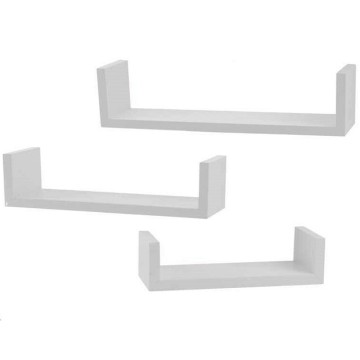 Set 3 Mensole da Parete Moderne Design con Bordi Mensola Scaffale Legn –  Esplodia