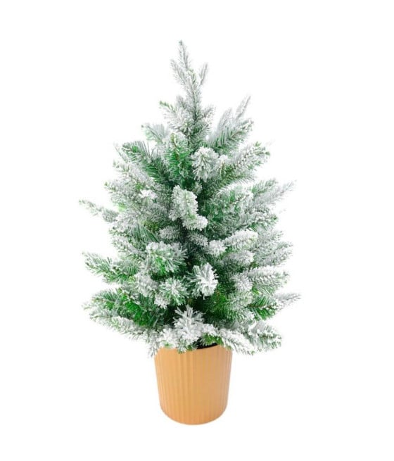 ALBERO DI NATALE MINI EFFETTO INNEVATO DIM. 60 CM SINTETICO ALBERELLO CON VASO