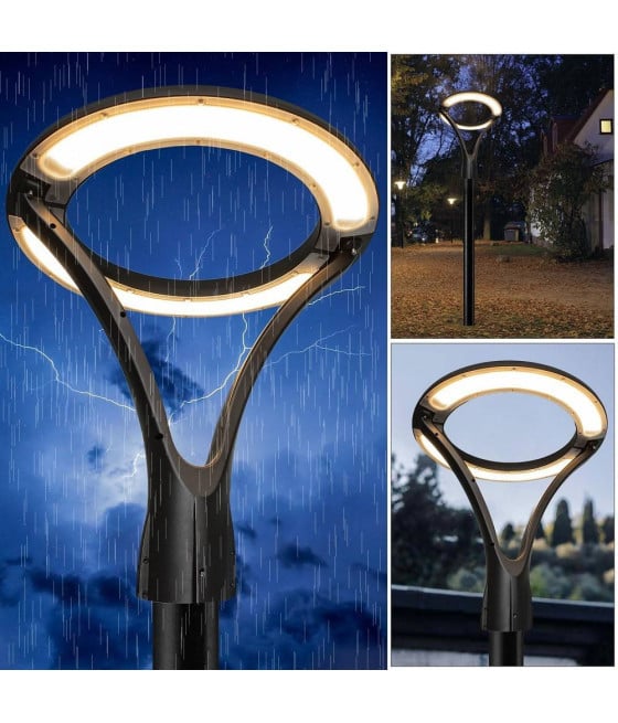 LAMPIONE MODERNO LED 100W CERCHIO IP65 LUCE ESTERNI GIARDINO GD-100W