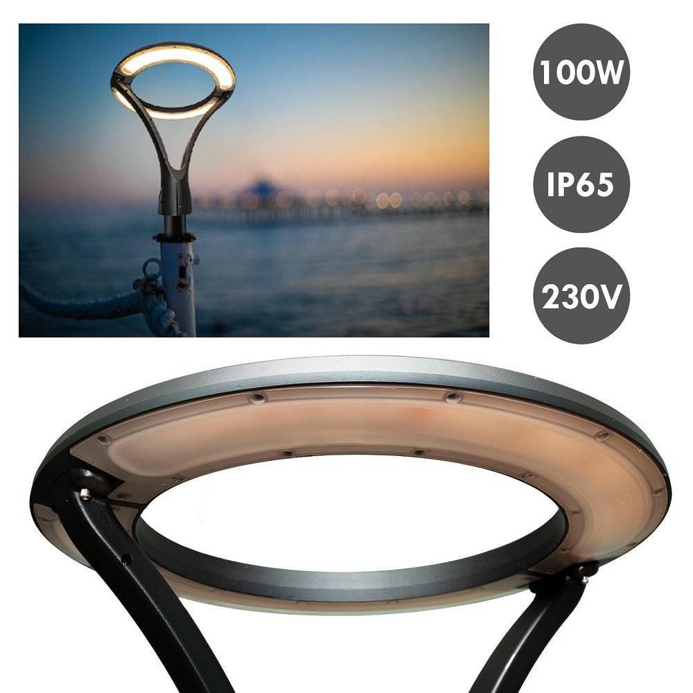 LAMPIONE MODERNO LED 100W CERCHIO IP65 LUCE ESTERNI GIARDINO GD-100W