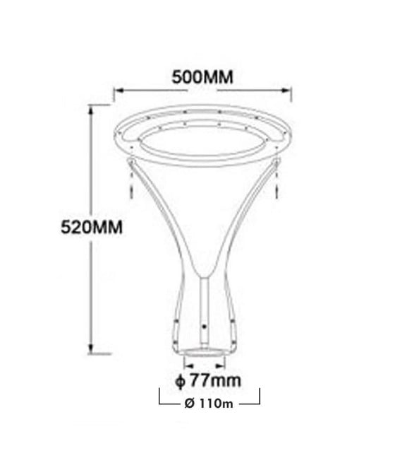 LAMPIONE MODERNO LED 100W CERCHIO IP65 LUCE ESTERNI GIARDINO GD-100W