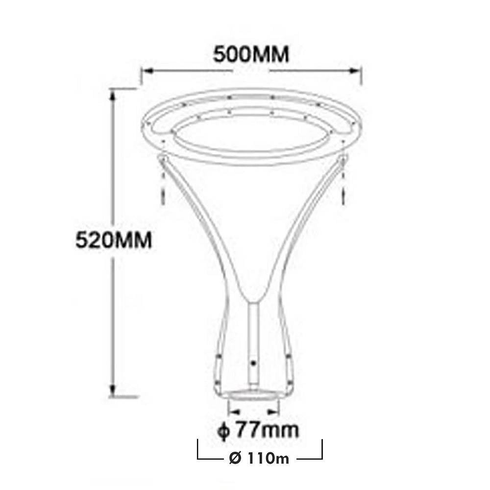 LAMPIONE MODERNO LED 100W CERCHIO IP65 LUCE ESTERNI GIARDINO GD-100W