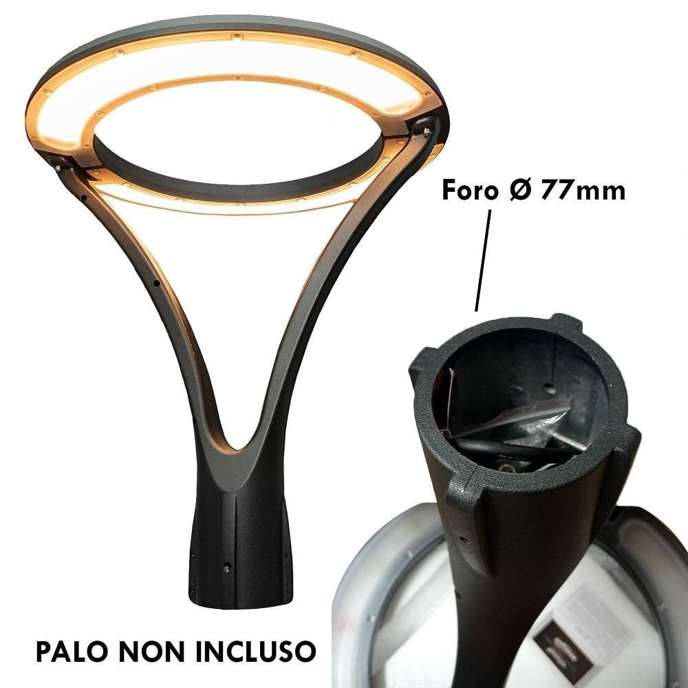 LAMPIONE MODERNO LED 100W CERCHIO IP65 LUCE ESTERNI GIARDINO GD-100W