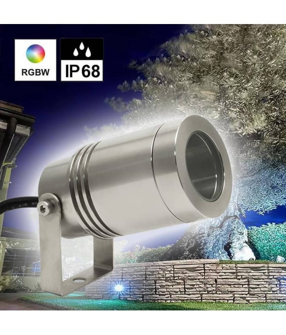 MINI FARETTO LED 24V IP68 RGB 4000K ORIENTABILE 8W RGBW LUCE GIARDINO