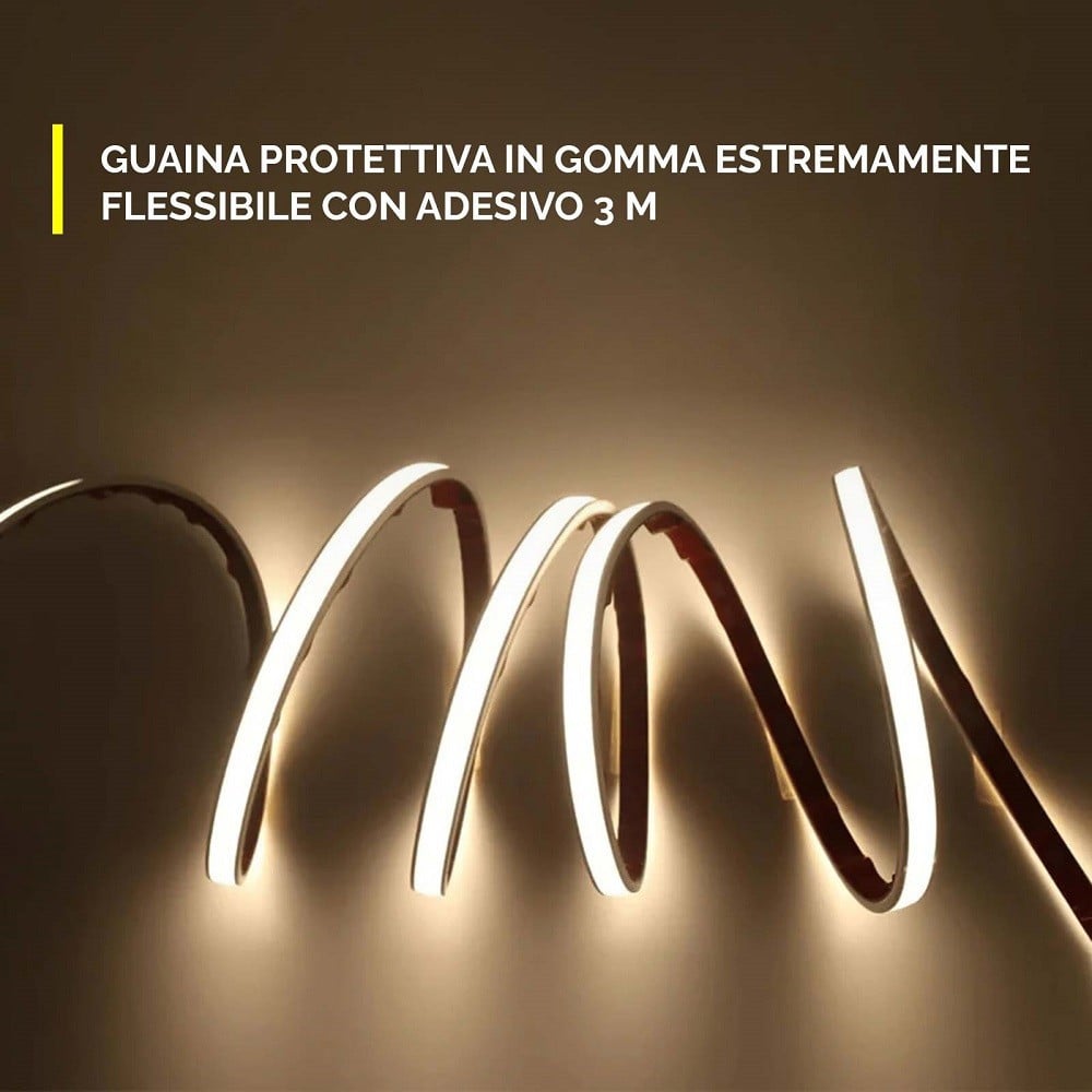 KIT STRISCIA LED COB NEON FLEX DIMMERABILE 24V CENTRALINA VOCALE WIFI