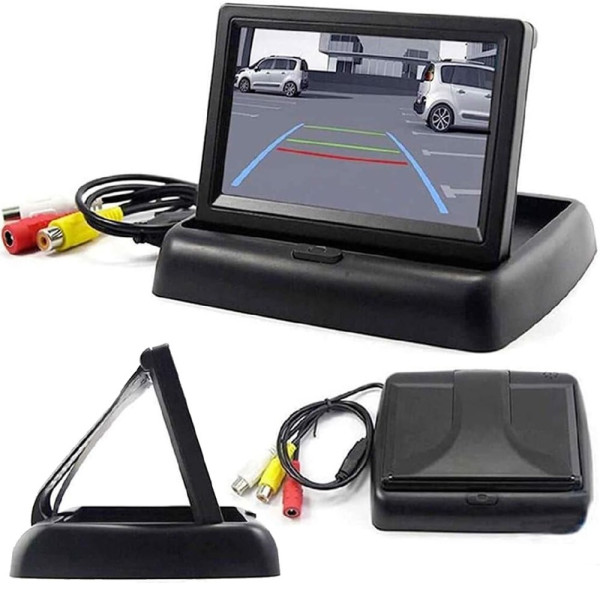 MONITOR DISPLAY A COLORI 4.3" PIEGHEVOLE TFT LCD HD PER TELECAMERA RETROMARCIA