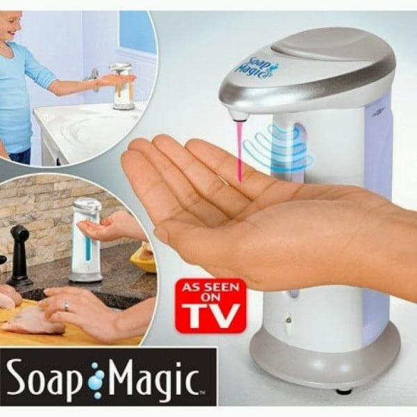 DISPENSER EROGATORE DOSATORE SAPONE AUTOMATICO INFRAROSSI CON FOTOCELLULA