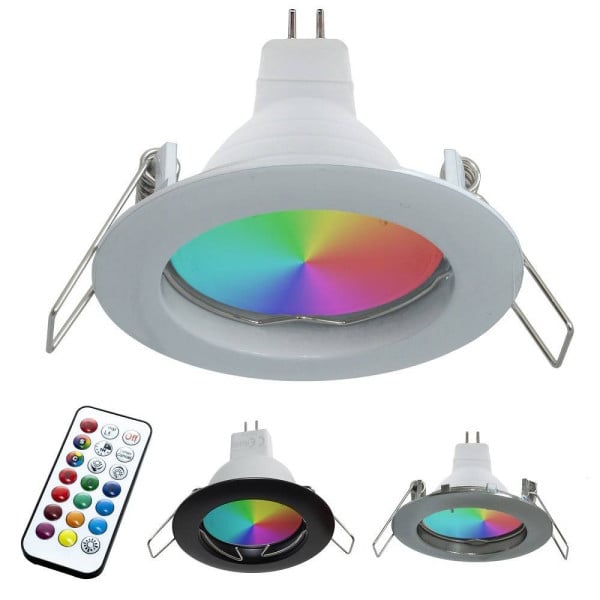 FARETTO LED RGB+6000K 6W 12V INCASSO 6CM TONDO RGBW EFFETTI LUCE COLORATA