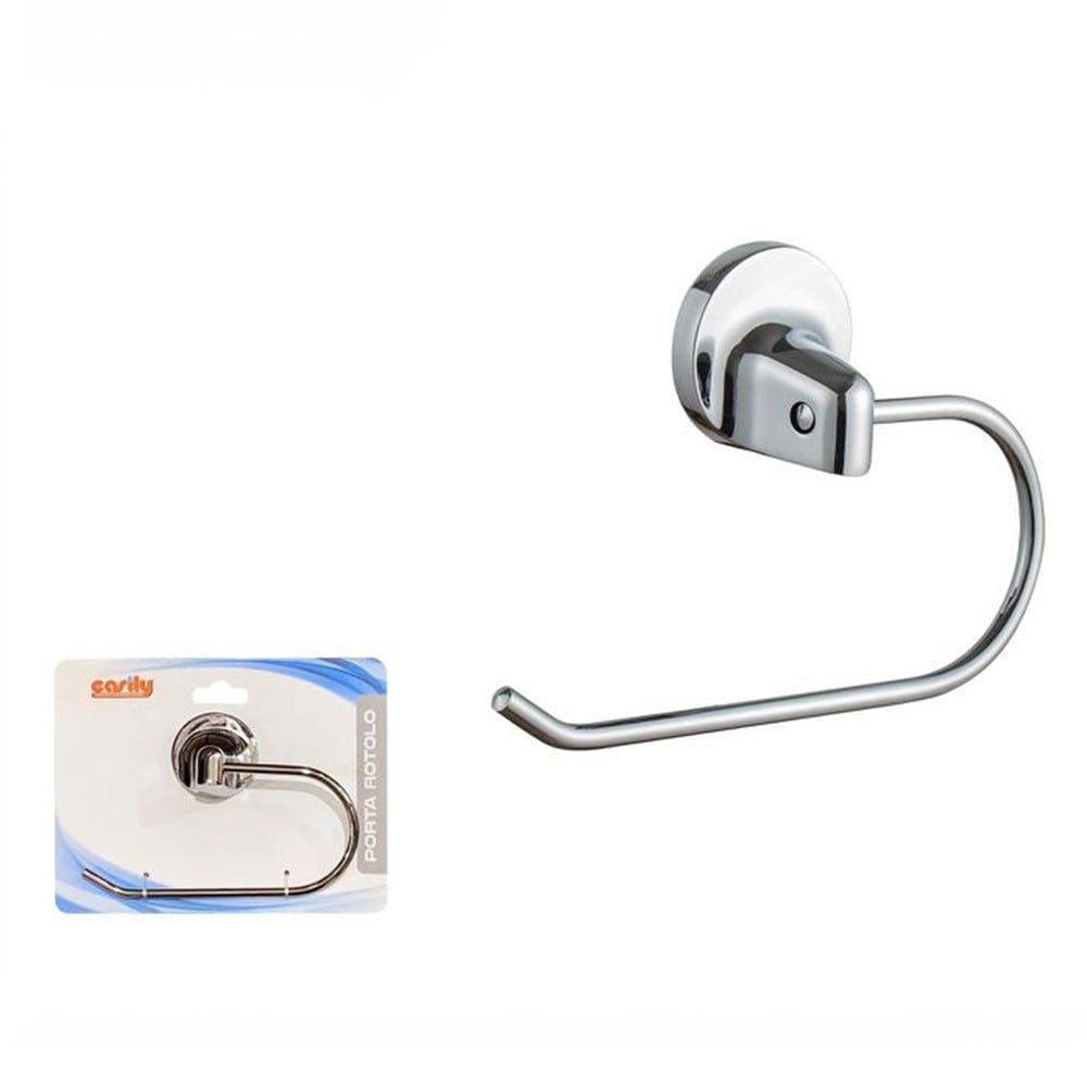 PORTA ROTOLO CARTA IGIENICA BAGNO WC TOILETTE FISSAGGIO A PARETE 79808