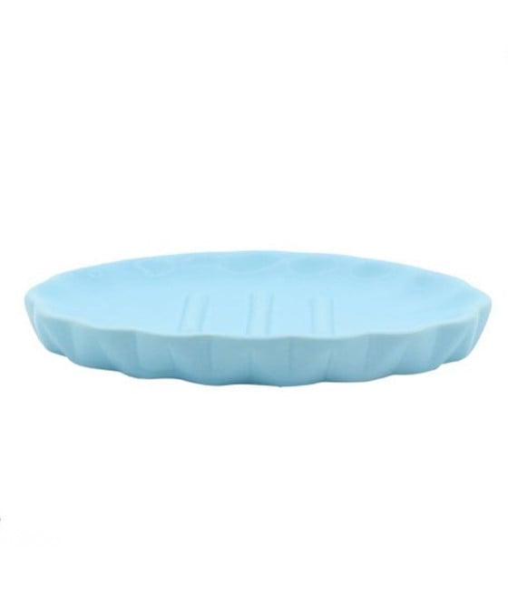 PIATTO PIATTINO PORTA SAPONE SAPONETTA ARREDO BAGNO AZZURRO DECORATA