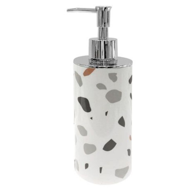 DISPENSER PORTASAPONE GRANIGLIA BIANCO MULTICOLORE ARREDO BAGNO 69839