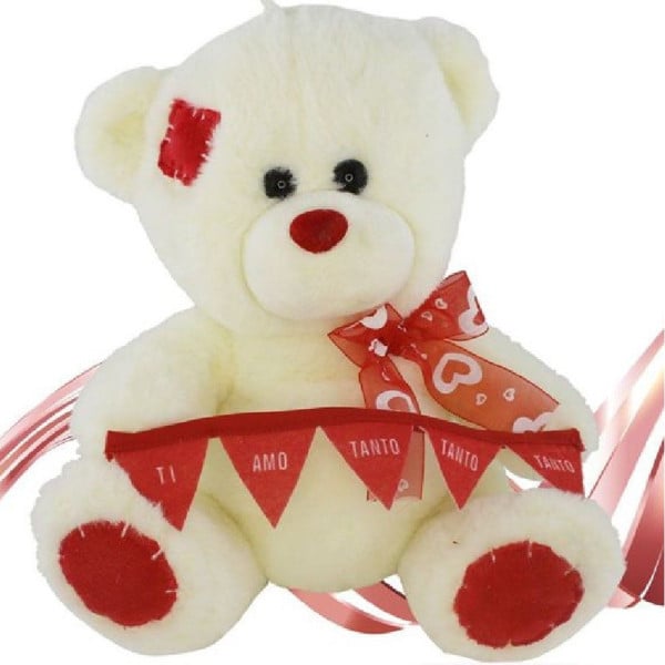 ORSO PELUCHE FIOCCO FESTONE TI AMO TANTO TANTO TANTO 22CM SAN VALENTIN