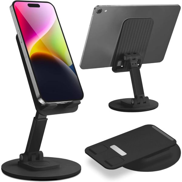 SUPPORTO DA TAVOLO PER TABLET SMARTPHONE UNIVERSALE CON BASE E SNODO REGOLABILE