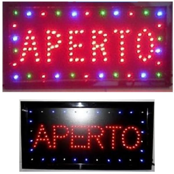 INSEGNA LUMINOSA INSEGNE LUMINOSE A LED CON SCRITTA APERTO